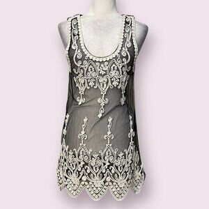 Vintage Pretty Angel Women's Top Tunic Embroidered Size Medium